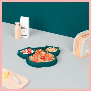 Assiette compartimentée en silicone isy chien bleu Babymoov