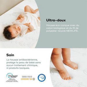 Matelas cosy'lite antibactérien 60 x 120 cm Babymoov