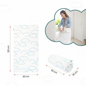 Matelas de voyage cosy'lite blanc motif nuage Babymoov
