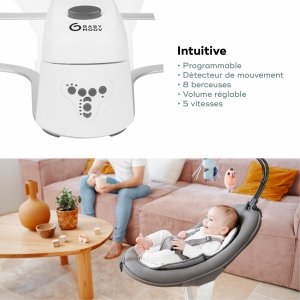 Balancelle bébé swoon motion zinc Babymoov