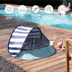 Tente de jeux anti-uv 3-en-1 aquani marinière Babymoov