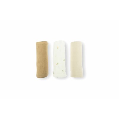 Lot de 3 langes en gaze de coton lovely sweety cream