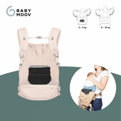 Coussin réducteur nouveau-né pour porte bébé évolutif moov & boost