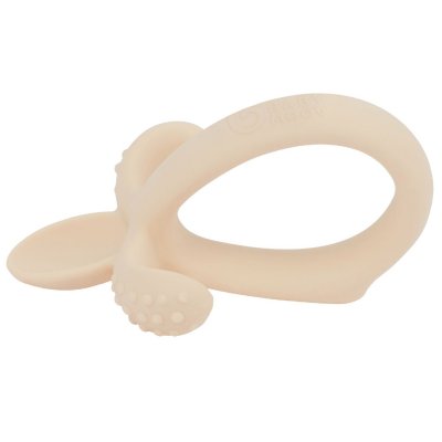Cuillère de dentition 2 en 1 bébé silicone beige