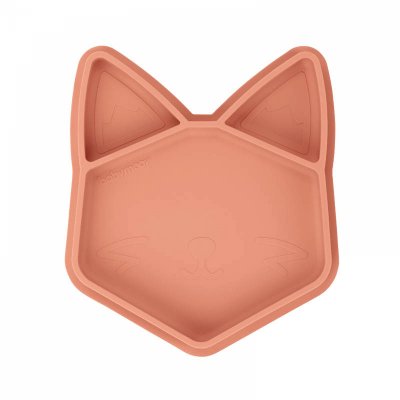 Assiette compartimentée en silicone isy renard terracotta
