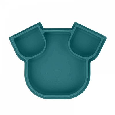 Assiette compartimentée en silicone isy chien bleu