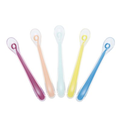 Lot de 5 cuillères 1er âge silicone baby spoons