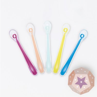 Lot de 5 cuillères 1er âge silicone baby spoons