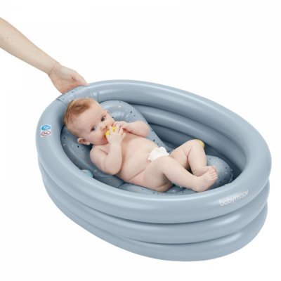 Baignoire bébé pliable avec coussin confortable et thermomètre (Jaune-  bleu) - Baignoire bébé - Achat & prix