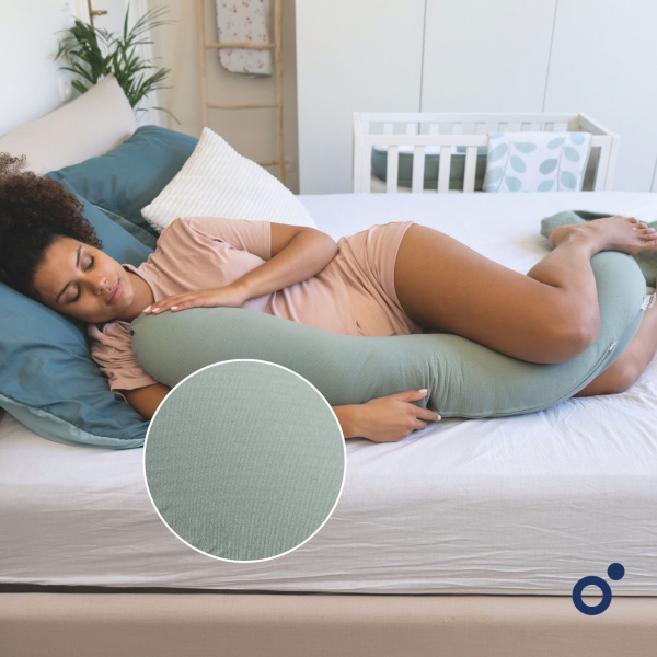Coussin de maternité buddy allaitement tetra jersey green Doomoo