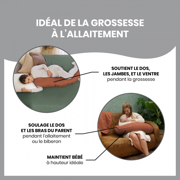 Coussin de maternité doomoo buddy cloudy kaki Babymoov