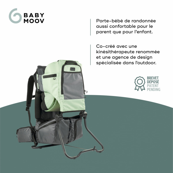 Porte bébé de randonnée moov & hike vert sauge Babymoov