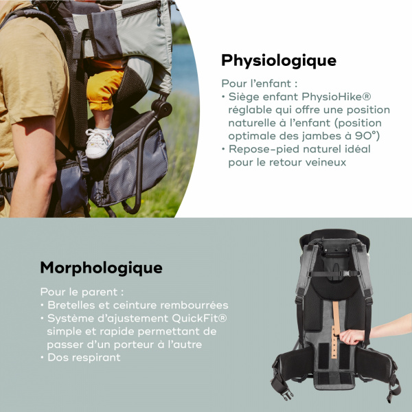 Porte bébé de randonnée moov & hike vert sauge Babymoov