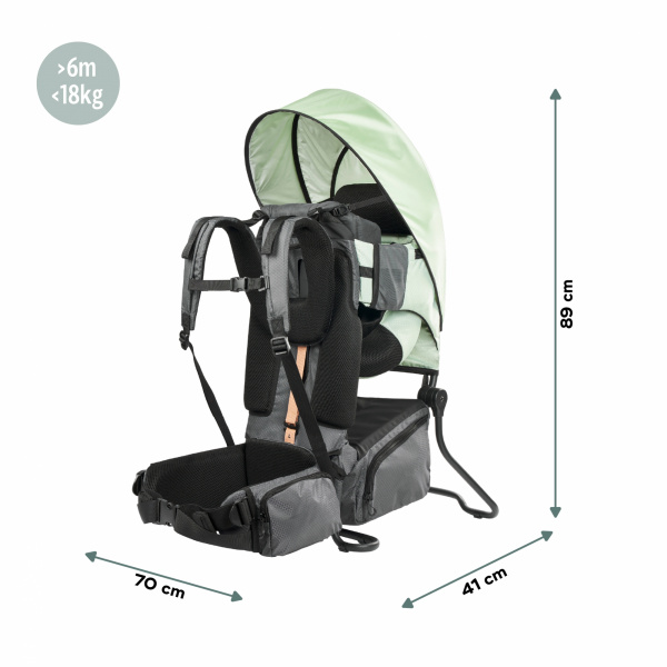 Porte bébé de randonnée moov & hike vert sauge Babymoov