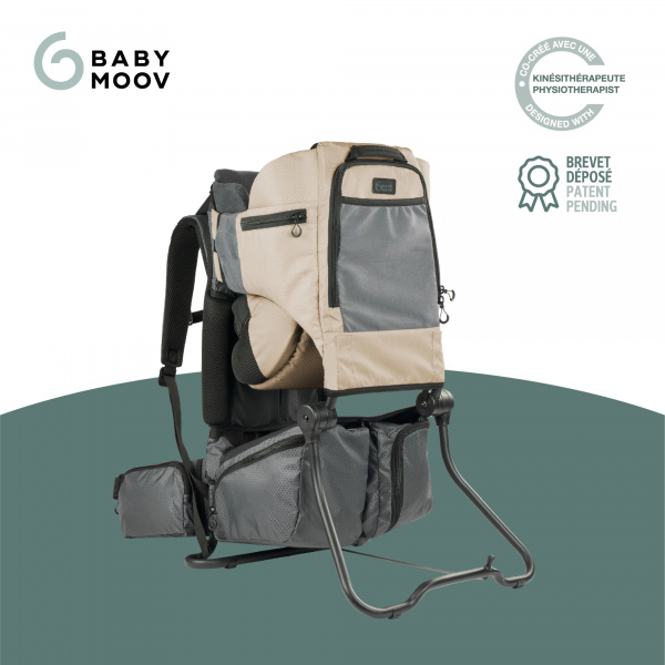 Porte bébé de randonnée avec housse de pluie moov & hike dune Babymoov