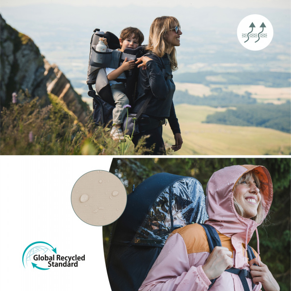 Porte bébé de randonnée avec housse de pluie moov & hike dune Babymoov