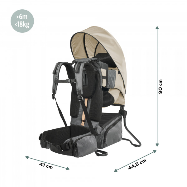Porte bébé de randonnée avec housse de pluie moov & hike dune Babymoov