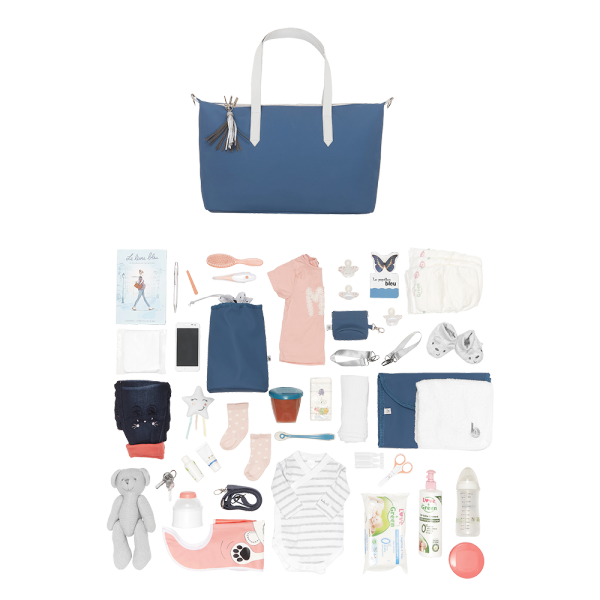 Sac à langer champs-elysees bleu minéral Babymoov
