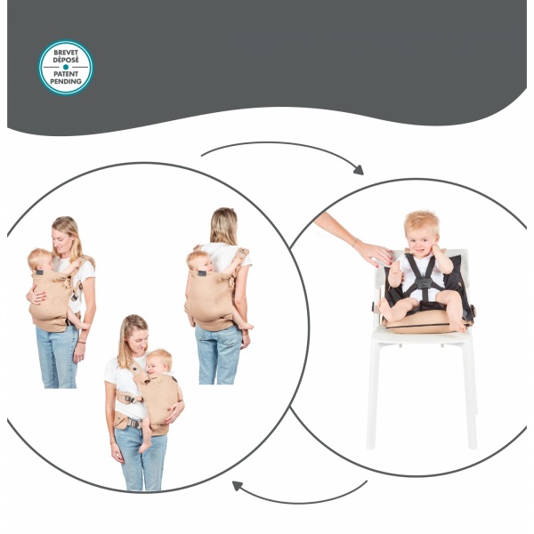 Porte bébé physiologique moov & boost beige noisette Babymoov