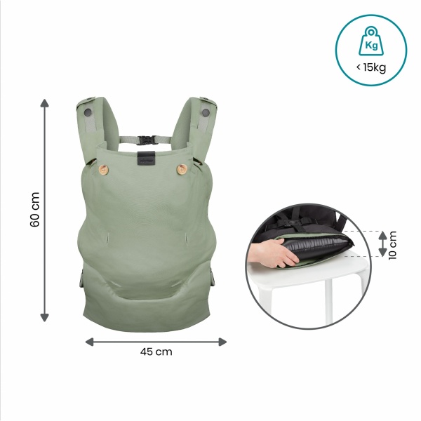 Porte bébé physiologique moov & boost vert sauge Babymoov
