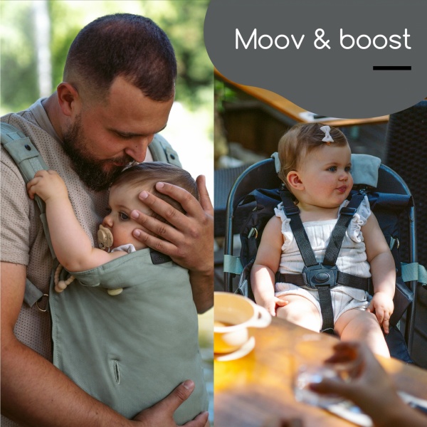 Porte bébé physiologique moov & boost vert sauge Babymoov