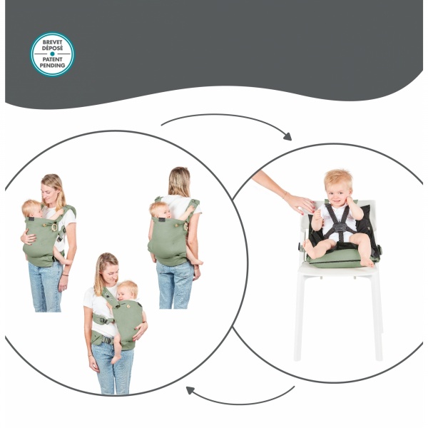 Porte bébé physiologique moov & boost vert sauge Babymoov