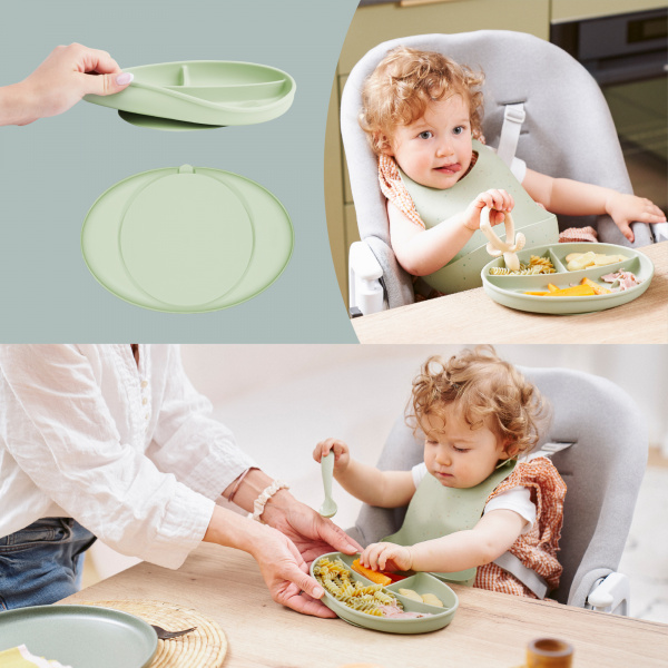 Assiette compartimentée bébé en silicone Babymoov