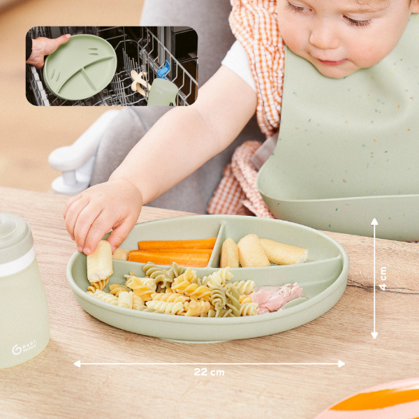 Assiette compartimentée bébé en silicone Babymoov