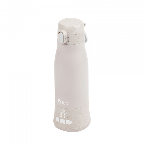 Pack chauffe biberon nomade moov and feed beige + boîte doseuse babydose Babymoov