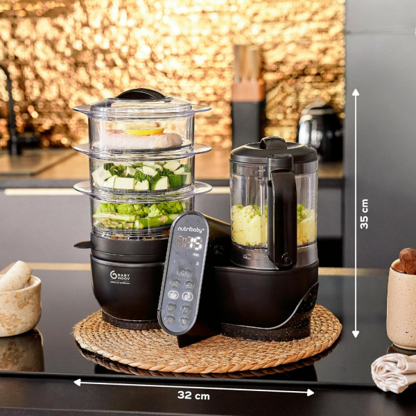 Robot culinaire multifonctions nutribaby + xl mineral black Babymoov