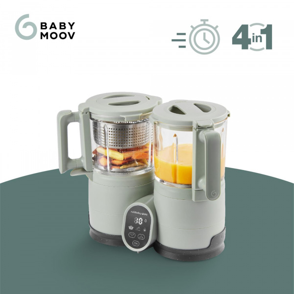 Robot cuiseur bébé nutribaby glass celadon green avec 2 babybols 250 ml Babymoov