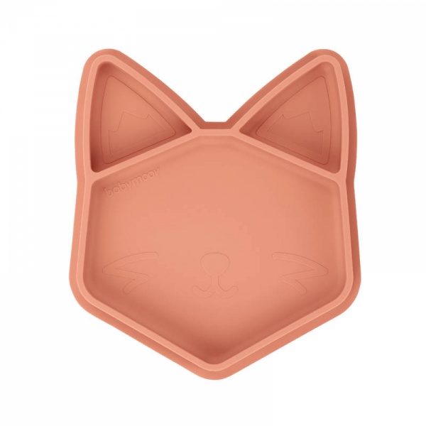 Assiette compartimentée en silicone isy renard terracotta Babymoov
