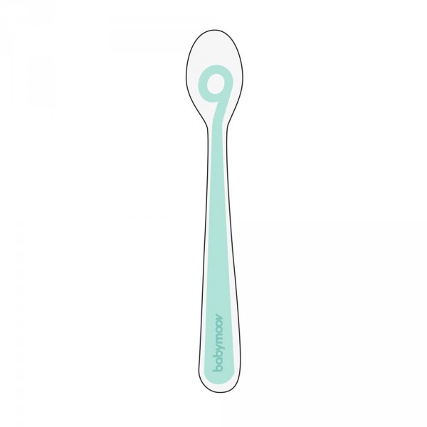 Cuillère 1er âge silisone baby spoons azur Babymoov
