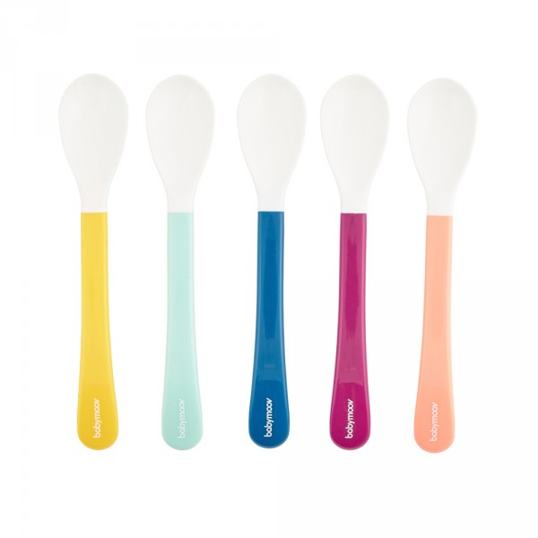 Lot de 5 cuillères 2ème âge multicolores Babymoov