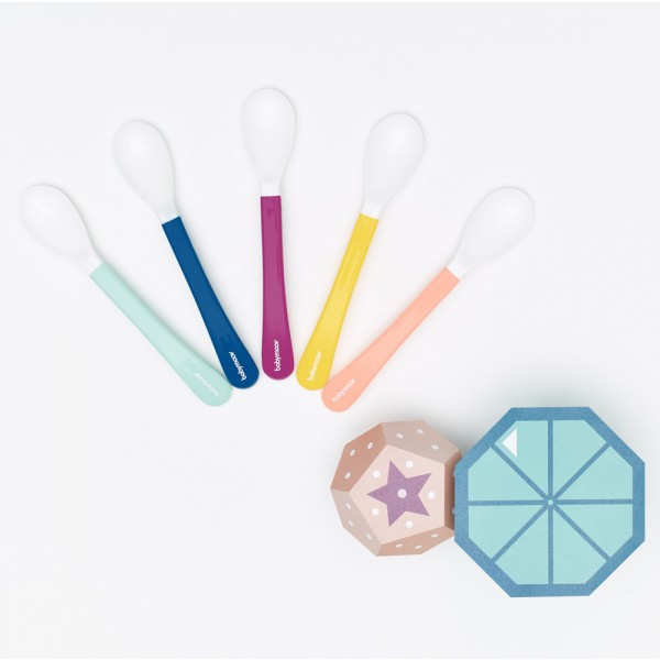 Lot de 5 cuillères 2ème âge multicolores Babymoov