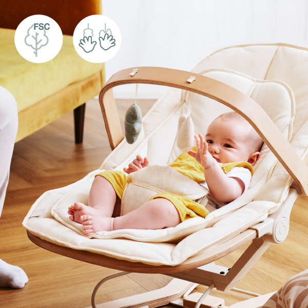 Transat bébé évolutif swoon flow bois + arche de jeux Babymoov