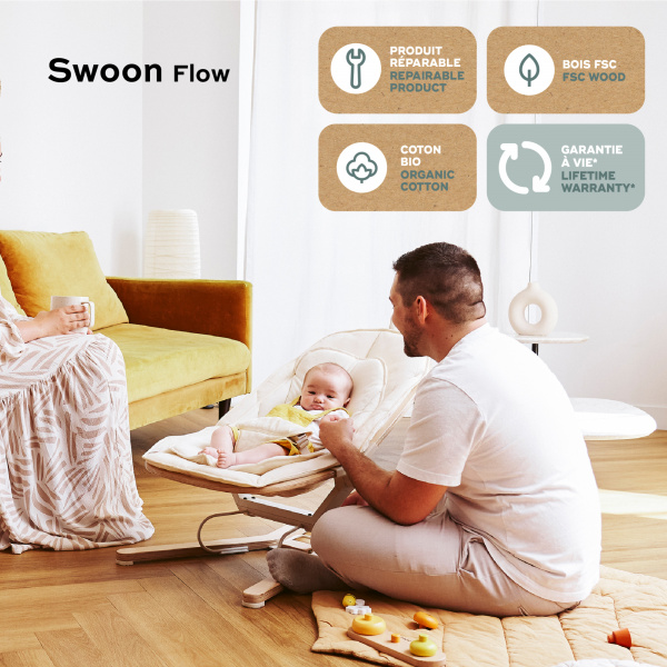 Transat bébé évolutif swoon flow bois Babymoov
