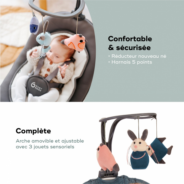 Balancelle bébé swoon motion zinc Babymoov