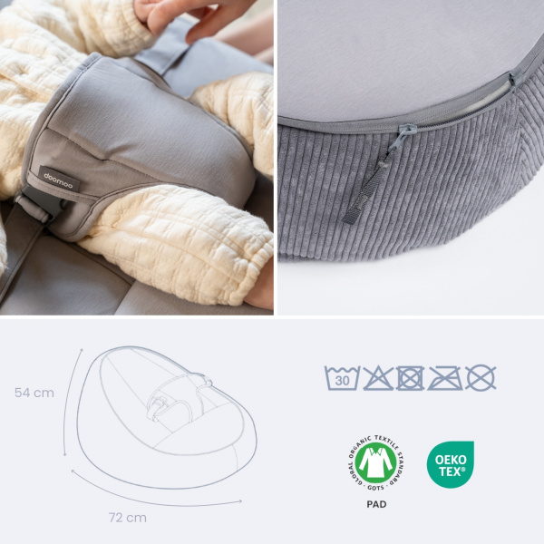 Transat bébé doomoo seat'n grow grey Babymoov