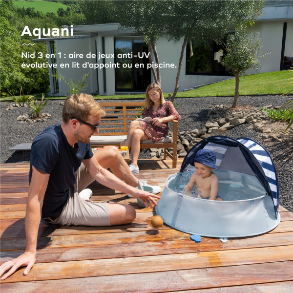 Tente de jeux anti-uv 3-en-1 aquani marinière Babymoov
