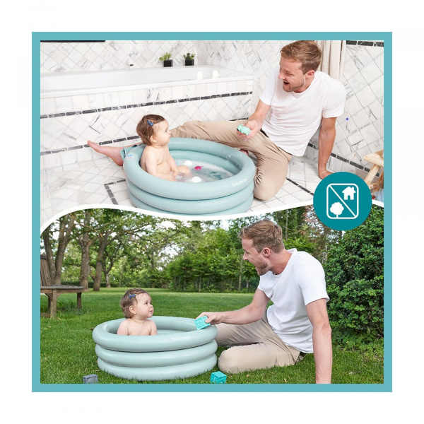 Baignoire gonflable évolutive aqua dots grise Babymoov