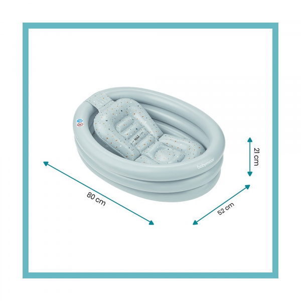 Baignoire gonflable évolutive aqua dots grise Babymoov