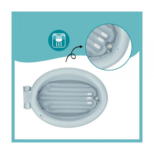 Baignoire gonflable évolutive aqua dots grise Babymoov