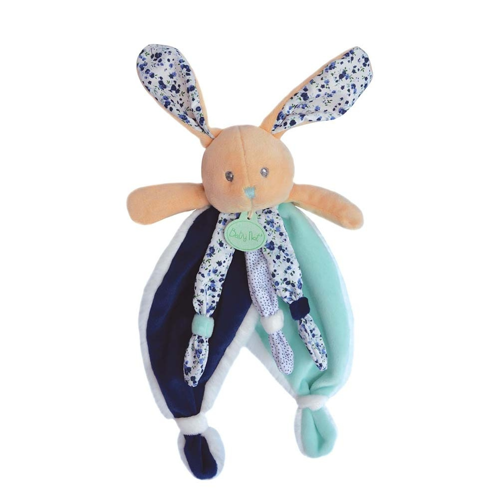 Pantin avec doudou lapin fille 12 cm personnalisé, BabyNat