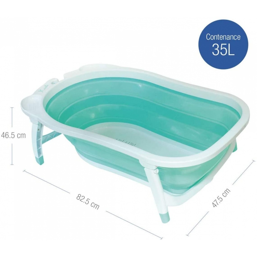 Baignoire Bebe Pliable Bleu avec Transat De Bain…