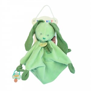 Doudou lapin vert sauge Babynat