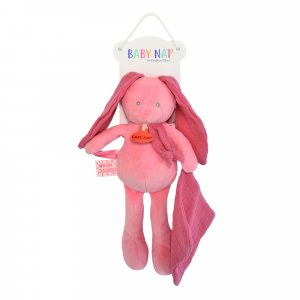 Pantin lapin avec doudou terracotta Babynat