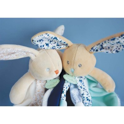 Doudou lapin poupi marine