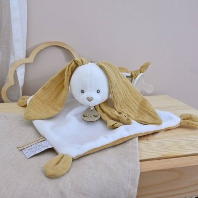Doudou lapin nougat
