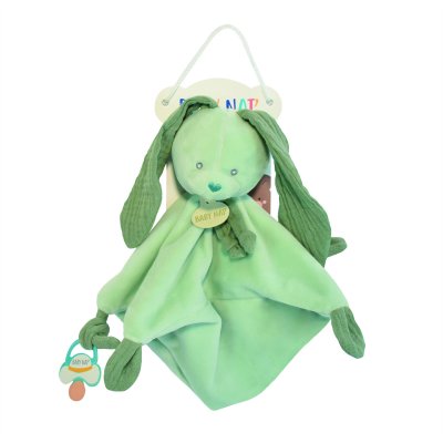 Doudou lapin vert sauge